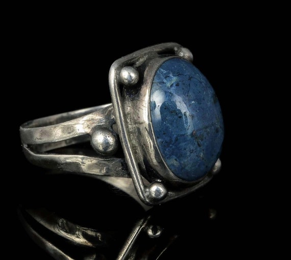 antique Arts and Crafts silver and sodalite Ring … - image 5