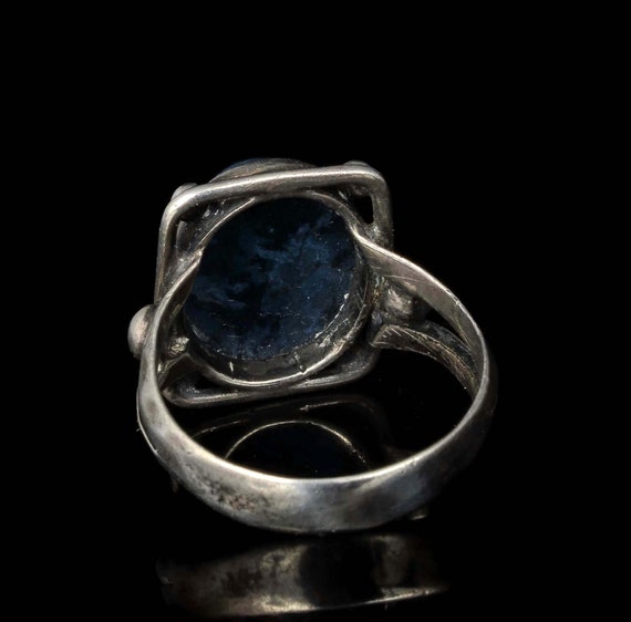 antique Arts and Crafts silver and sodalite Ring … - image 8