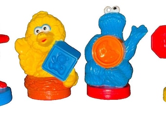 Herramientas de plastilina vintage raras de Barrio Sésamo, sellos para galletas, juguetes Jim Henson Hasbro