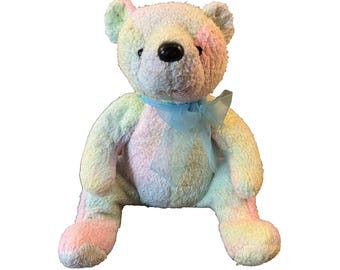 Oso de peluche Ty Beanie Buddies Tye Dye, vintage de 2001, suave.