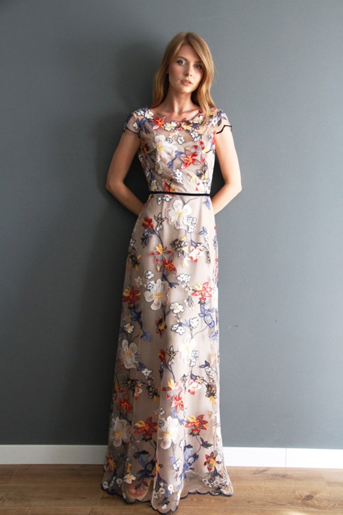 Handmade Backless 'Muse' Floral Dress / Backless image 9