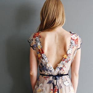 Handmade Backless 'Muse' Floral Dress / Backless Dress / Maxi Dress / Open Back Dress / Evening Dress / Party Dress image 3