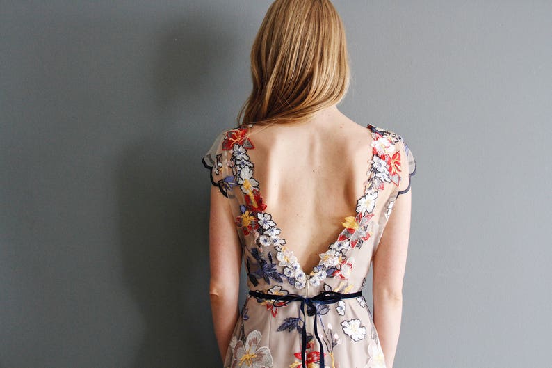 Handmade Backless 'Muse' Floral Dress / Backless Dress / Maxi Dress / Open Back Dress / Evening Dress / Party Dress image 3