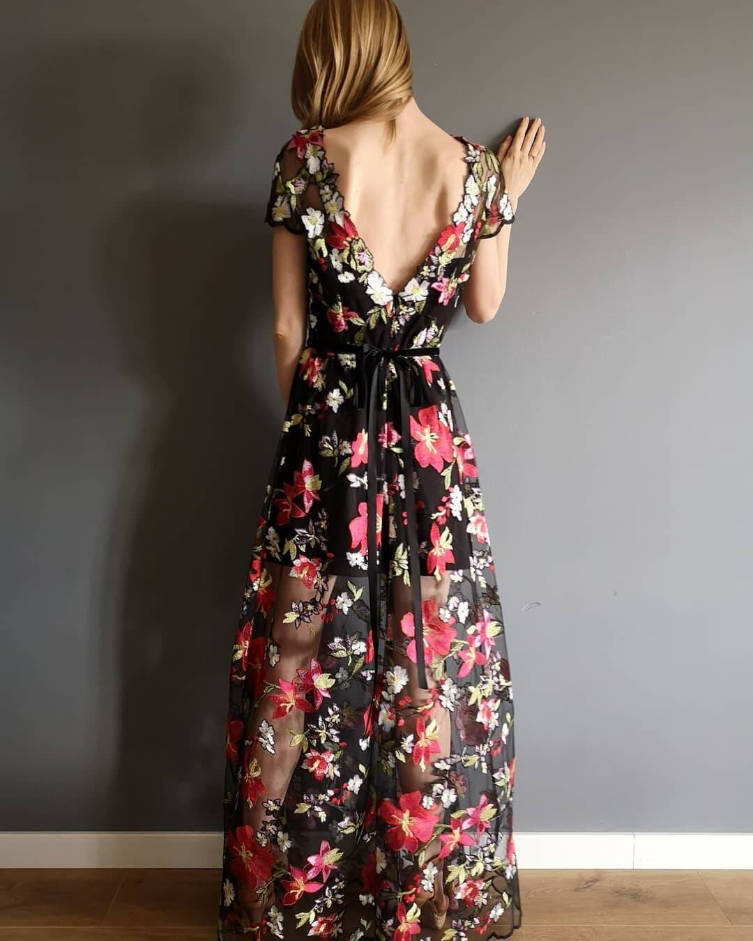 Handmade Backless 'muse' Floral Dress / Backless Dress - Etsy