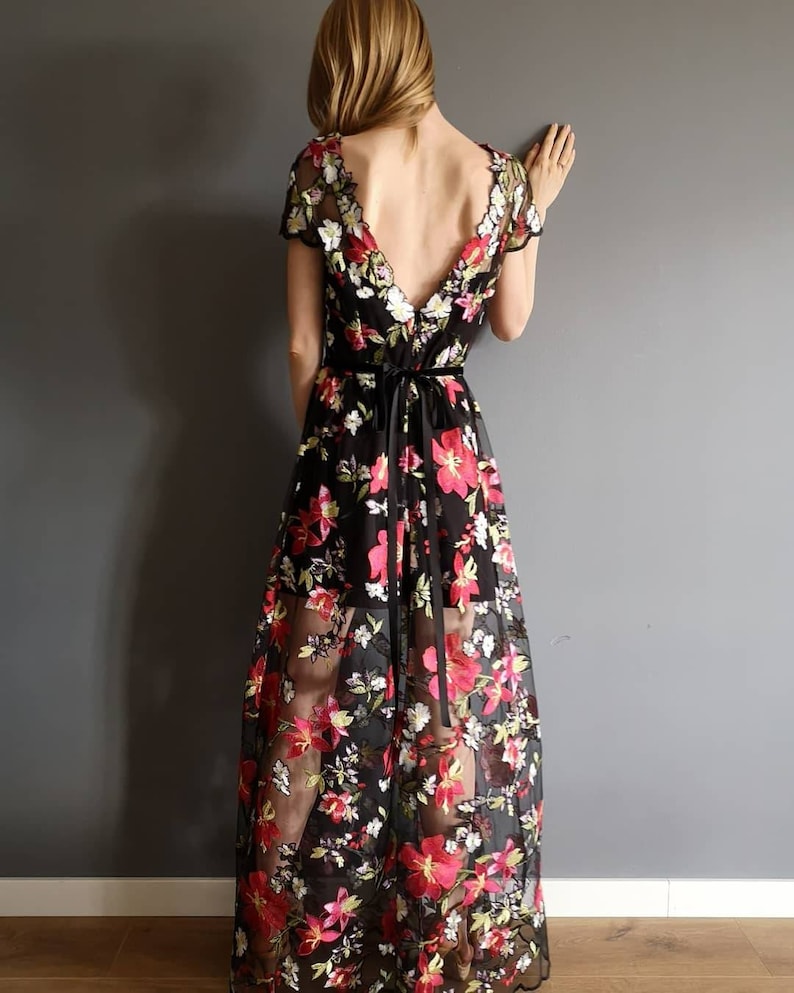 Handmade backless 'Muse' Floral Dress / Backless Dress | Etsy