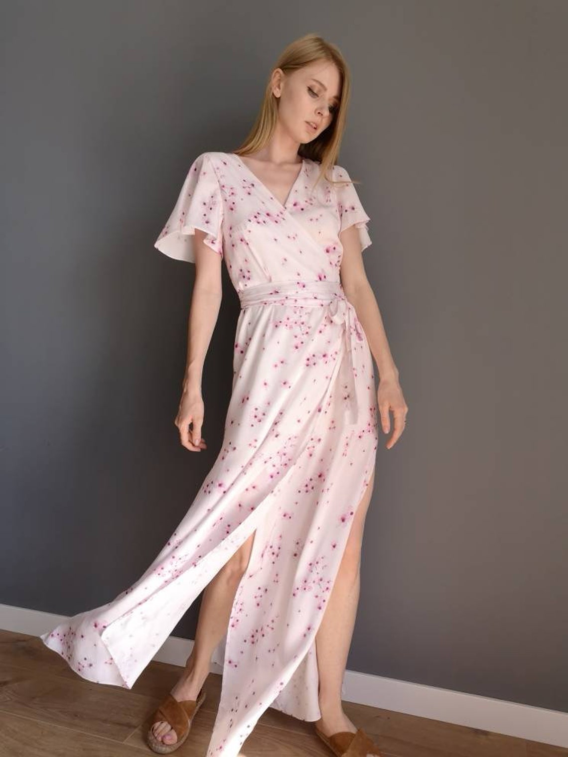 Sakura Dress / Chiffon Dress / Wrap Dress / Summer Dress / | Etsy