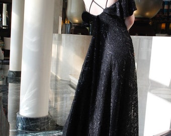 Handmade Magdalena Dress / Evening Gown / Haute Couture / Black Lace Dress / Off shoulder Dress / Prom Dress / Ball Dress / Backless Dress