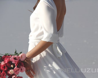 Delicate Dress / Best Seller Dress / Wedding Dress / Backless Dress / Maxi Dress / Boho wedding Dress / Chiffon Dress / Casual Wedding Dress