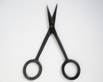 Black precision embroidery sewing craft scissors - simple utilitarian industrial