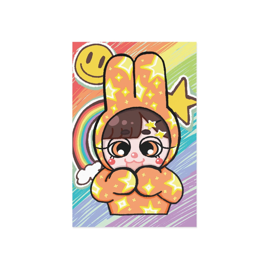 Joy Rabbit Art Postcard - Emotional Rabbit Series | Textless JOY ...
