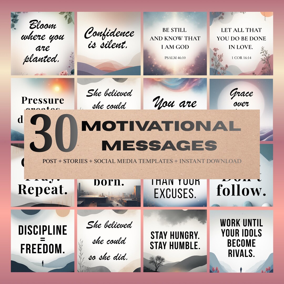 30 Motivational Messages Mockups | Inspirational Quote Mockup Bundle ...