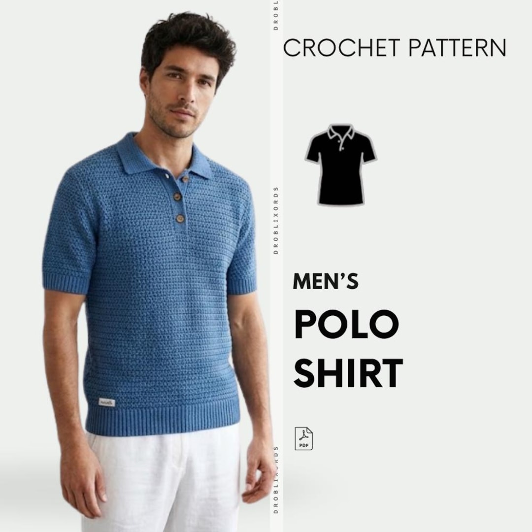 Men’s Crochet Polo Shirt Pattern (PDF Download) – Menswear Long Loop ...