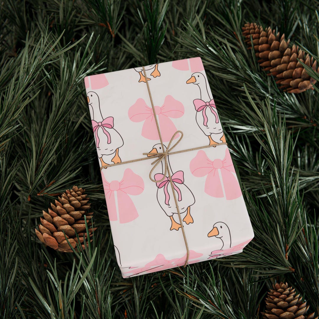 Pink Swan Rice Paper Pink Bow Swans Wrapping Paper | Floral Swan Pattern - Etsy Canada