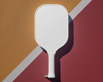 Racchetta da pickleball personalizzata in fibra di vetro bianca / Design sportivo moderno e leggero