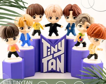 TinyTAN Display Stand - BTS TinyTAN Figurenhalter Regal - K-Pop Sammlerstück Display Organizer - 3D gedruckte Display Basisfiguren NICHT enthalten