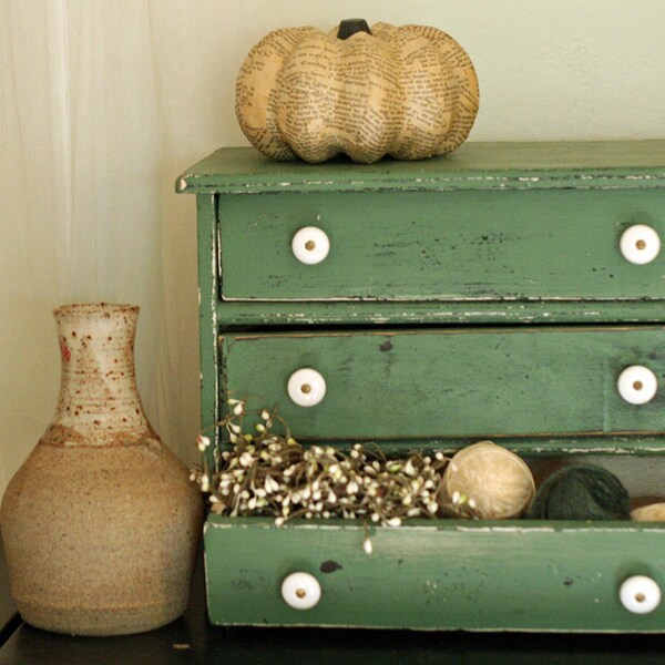 Distressed Primitive Apothecary Cabinet - Chest of Drawers - Jewelry Box - Cupboard