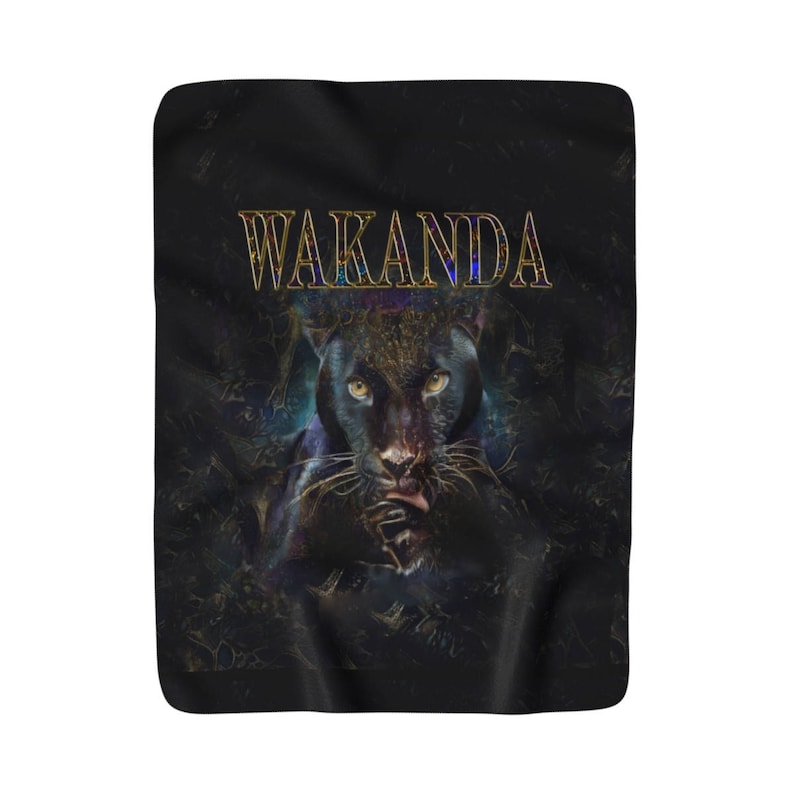 Wakanda Black Panther Sherpa Fleece Blanket Etsy
