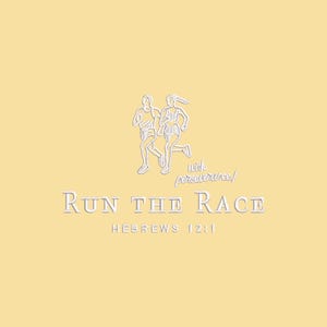 Run The Race Embroidery Design, Hebrews 12:1 Bible Verse Running Couple Fill Stitch Pattern, Christian Athlete Digital File pes dst jef