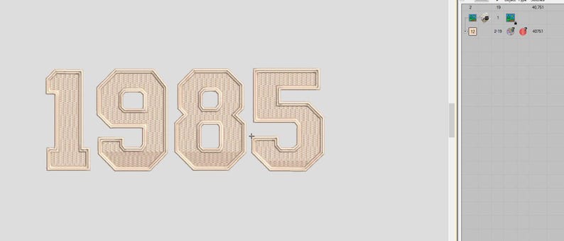 1985 Birth Year Embroidery Design, Varsity Lettering Fill Stitch ...
