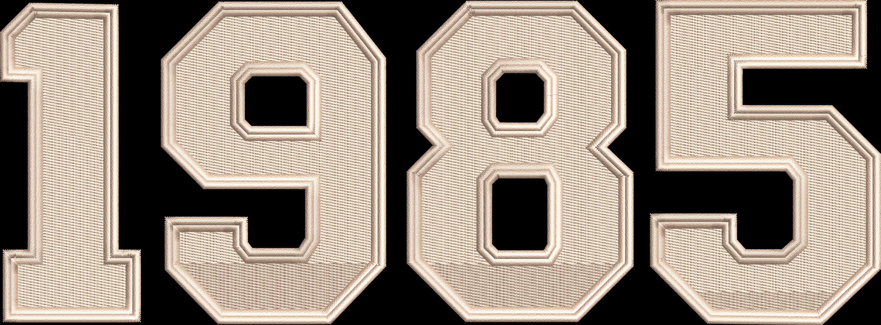 1985 Birth Year Embroidery Design, Varsity Lettering Fill Stitch ...