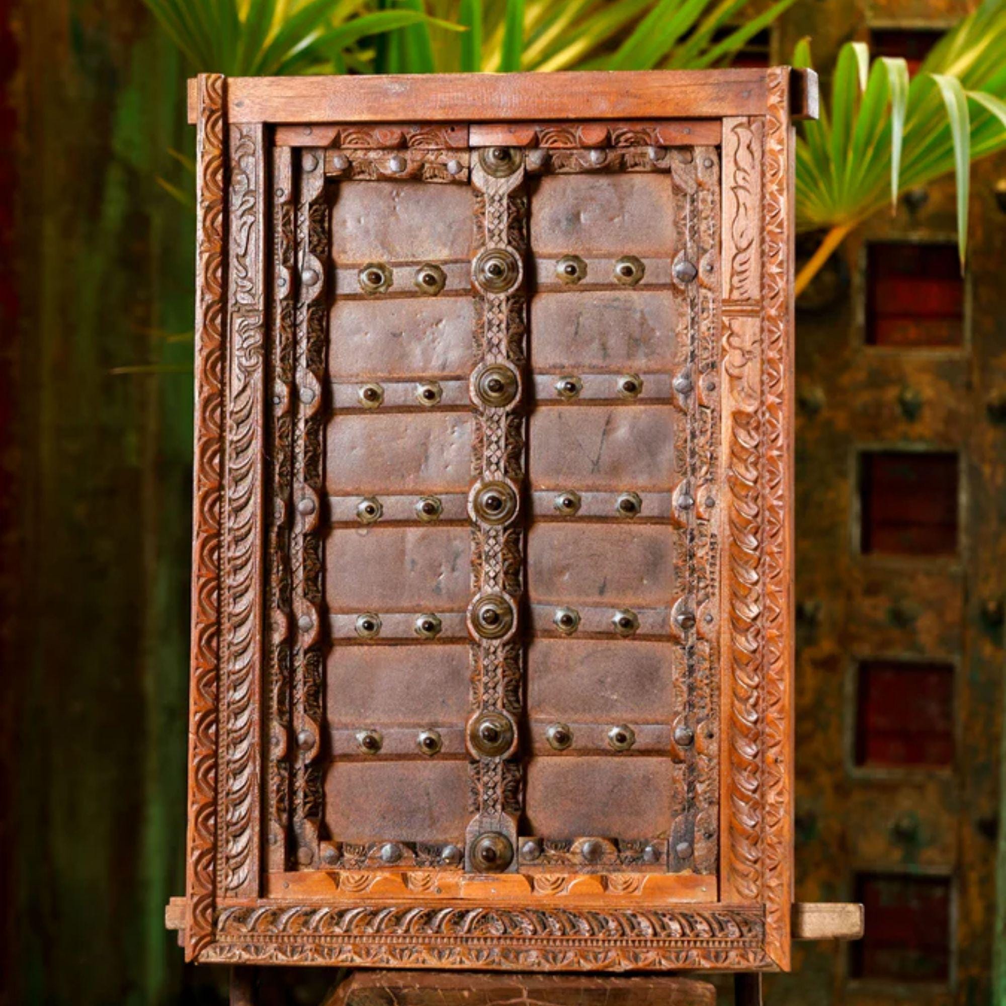Indian Window Frame Antique Indian Teak Wood Window Frame, Hand-carved Colonial Jharokha ...