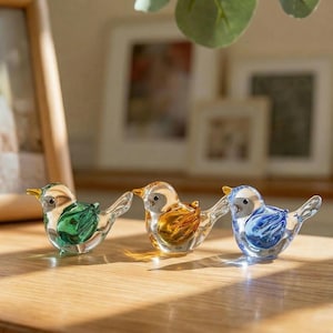 ガラスの鳥の置物 - Etsy 日本