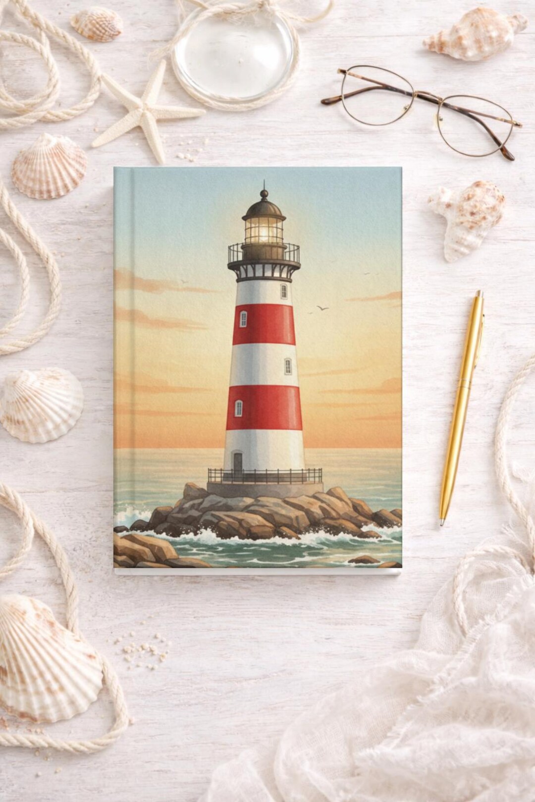 Lighthouse Journal | Coastal Notebook | Nautical Writing Book | Beach ...