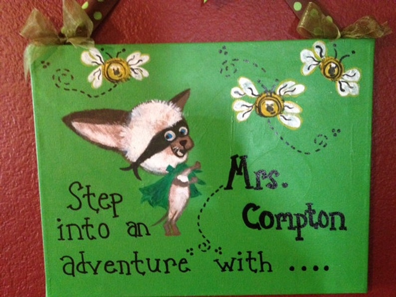 Custom Painted Canvas Door Signs. Skippijon Jones.....matching Etsy