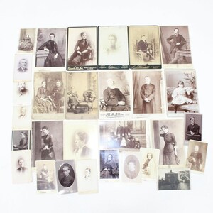 Victorian Antique photos CDV Carte De Visite black and white sepia children fashion family photographs photo Lot of 29