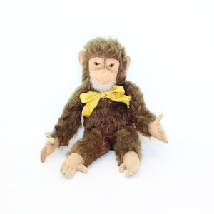 Vintage 1960s Steiff monkey Jocko chimpanzee sitting ape mohair soft toy collectable