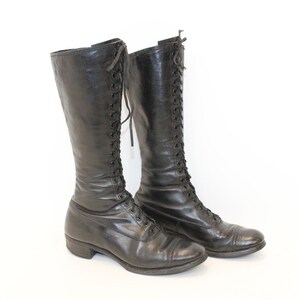 Handmade Black Leather Side Lace-up Victorian Field