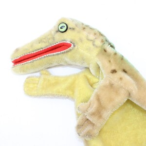 Vintage 1960s Steiff Alligator Crocodile Gaty Hand Puppet Mohair Soft Toy With Button Etsy