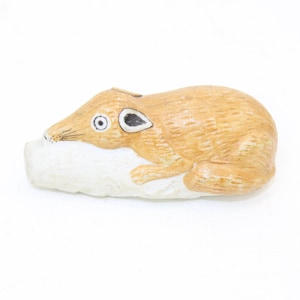 Antique Chinese parian ware paint brush holder rest bottle pot novelty animal figural rat collectable