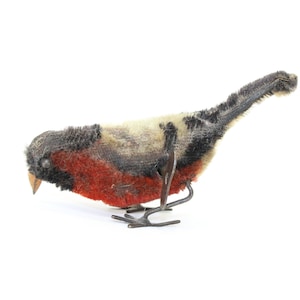 Vintage Schuco Aufzieh-Peck-Peck-Mohair-Vogel aus den 1920er-Jahren, funktionsfähig, mit eingebautem Schlüssel