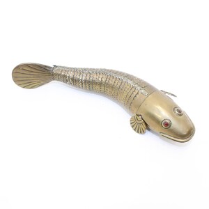 Antique early 1900s brass Medina fish articulated sculpture fishing tackle collectable for angler