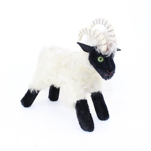 Vintage Steiff mountain sheep koza moher miękka zabawka Snucki kolekcjonerska