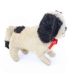 Antik Vintage alte Hund Mohair Stofftier Glasaugen Stroh gefüllt King Charles Spaniel circa 1920er Jahre