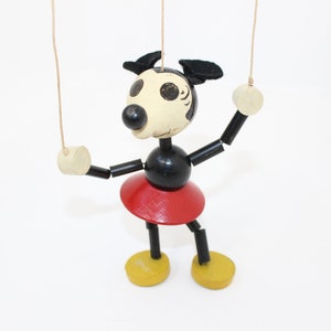 Vintage 1950s Rare Pelham Minnie Mouse Minipup Puppet Wooden