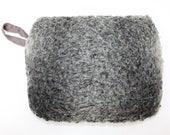 Vintage 1940s real greyk astrakhan wool lamb fur hand muff winter warmer with built in clutch bag handbag