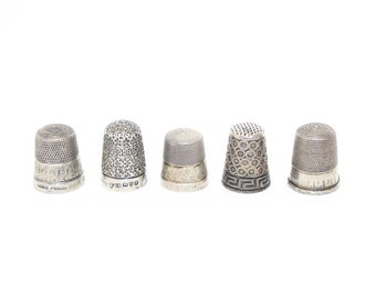 Antique X5 collection solid sterling silver thimble Charles horner sewing accessory