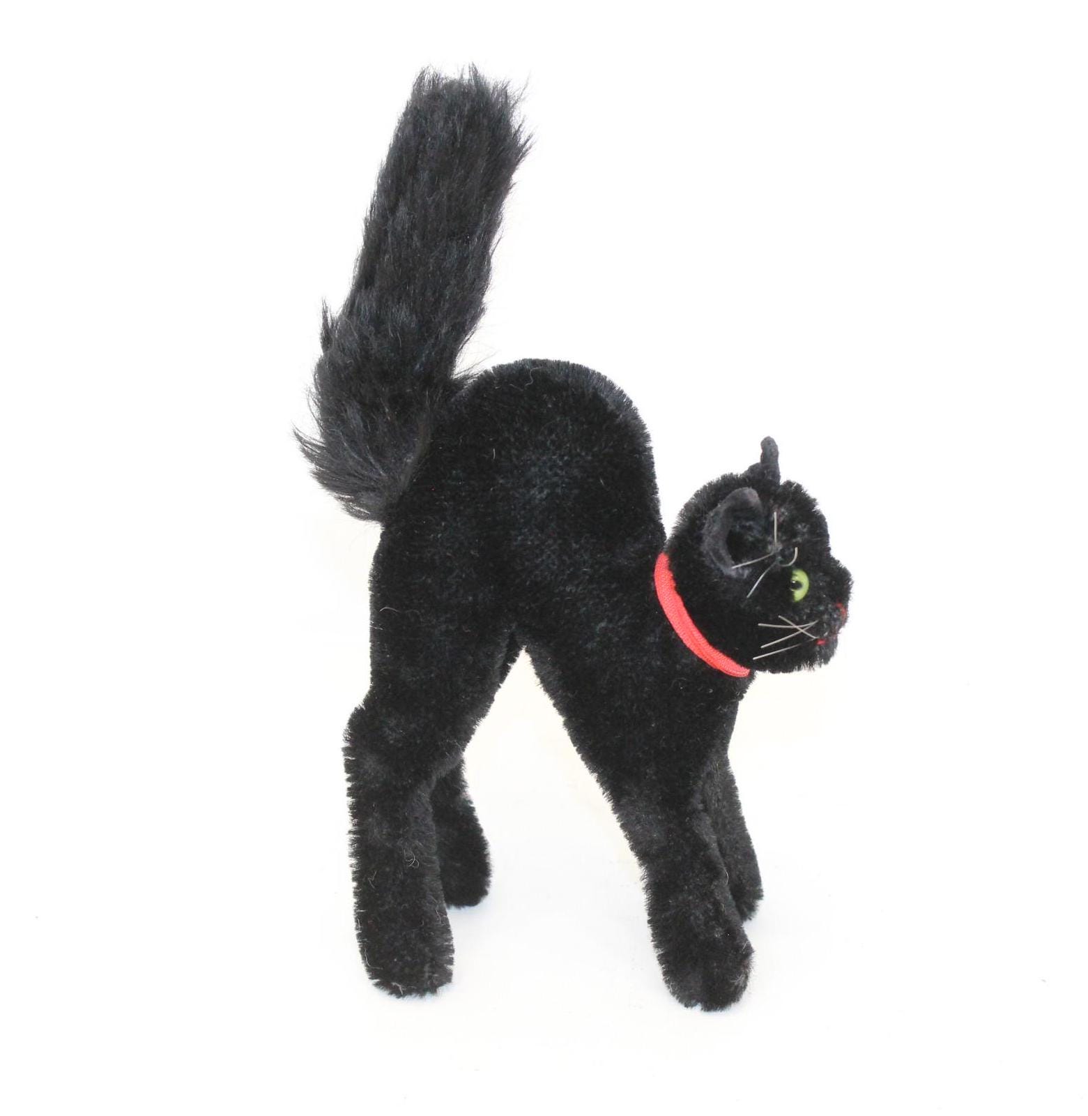 Vintage 1950s Steiff Scaredy Black Tom Cat Halloween Angry Kitten