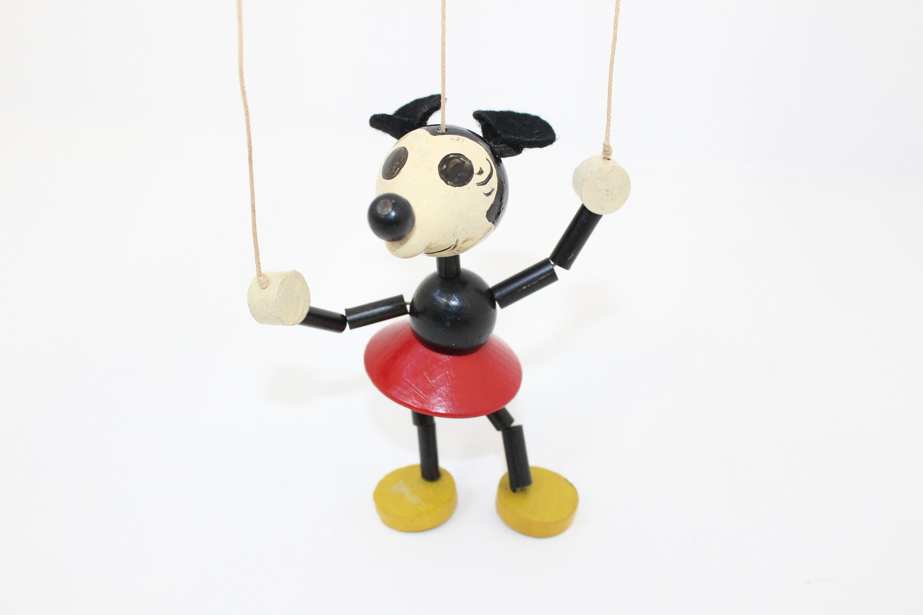 Vintage 1950s Rare Pelham Minnie Mouse Minipup Puppet Wooden