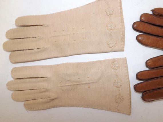 Vintage 1920s childs children's gloves real napa … - image 4