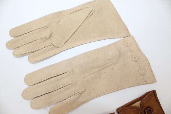 Vintage 1920s childs children's gloves real napa … - image 9