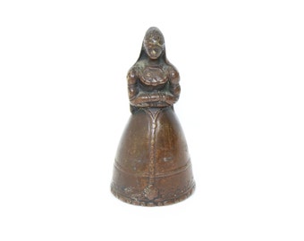 Antique Victorian bronze lady figure candle snuffer or novelty paper weight