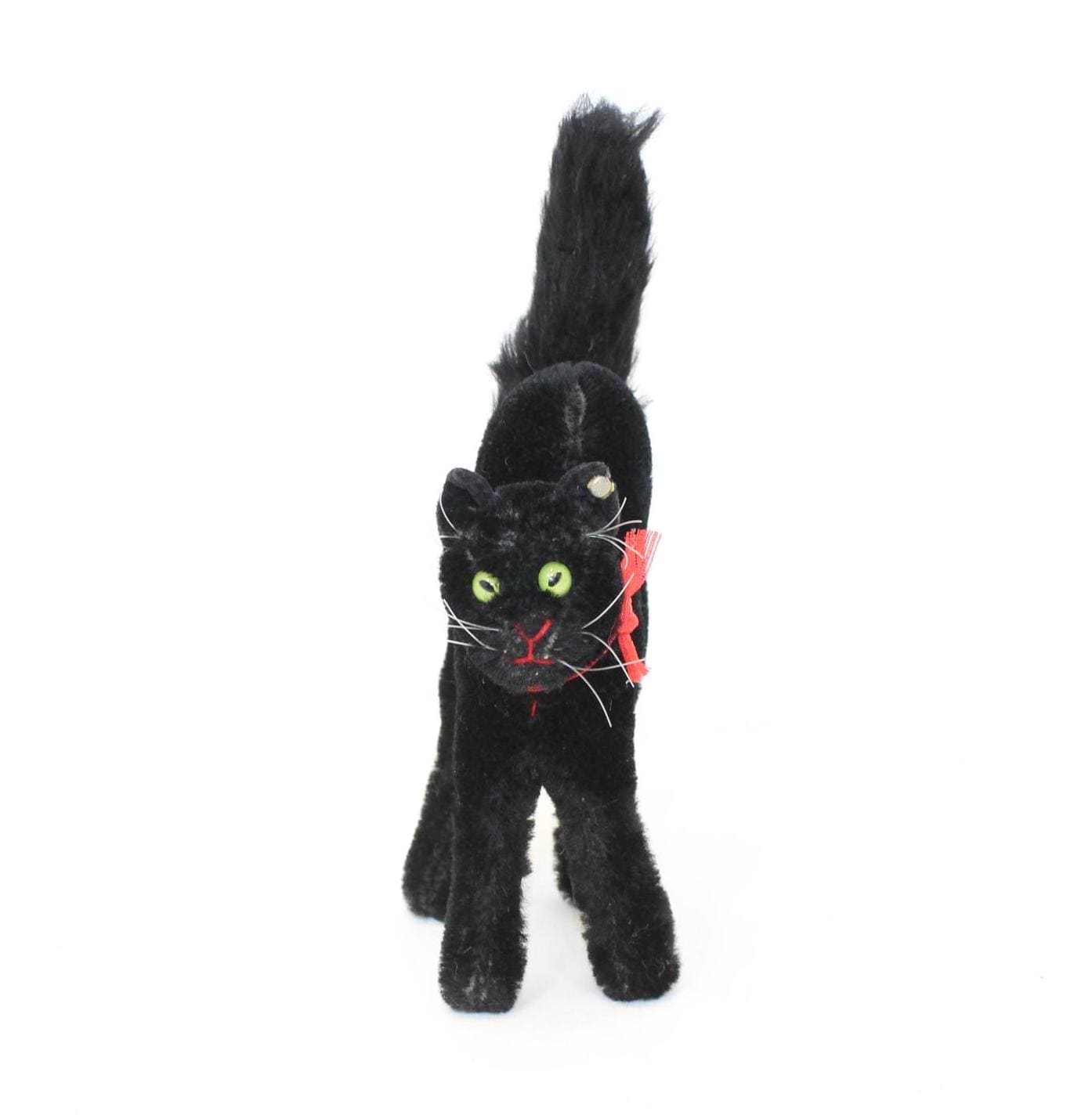 ヴィンテージ 1950 年代 シュタイフ 怖がりな黒猫トム ハロウィン 怒っ