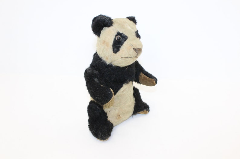 Peluche panda en mohair défraîchie vintage des années 1930 ours en peluche peut-être tôt Merrythought image 10