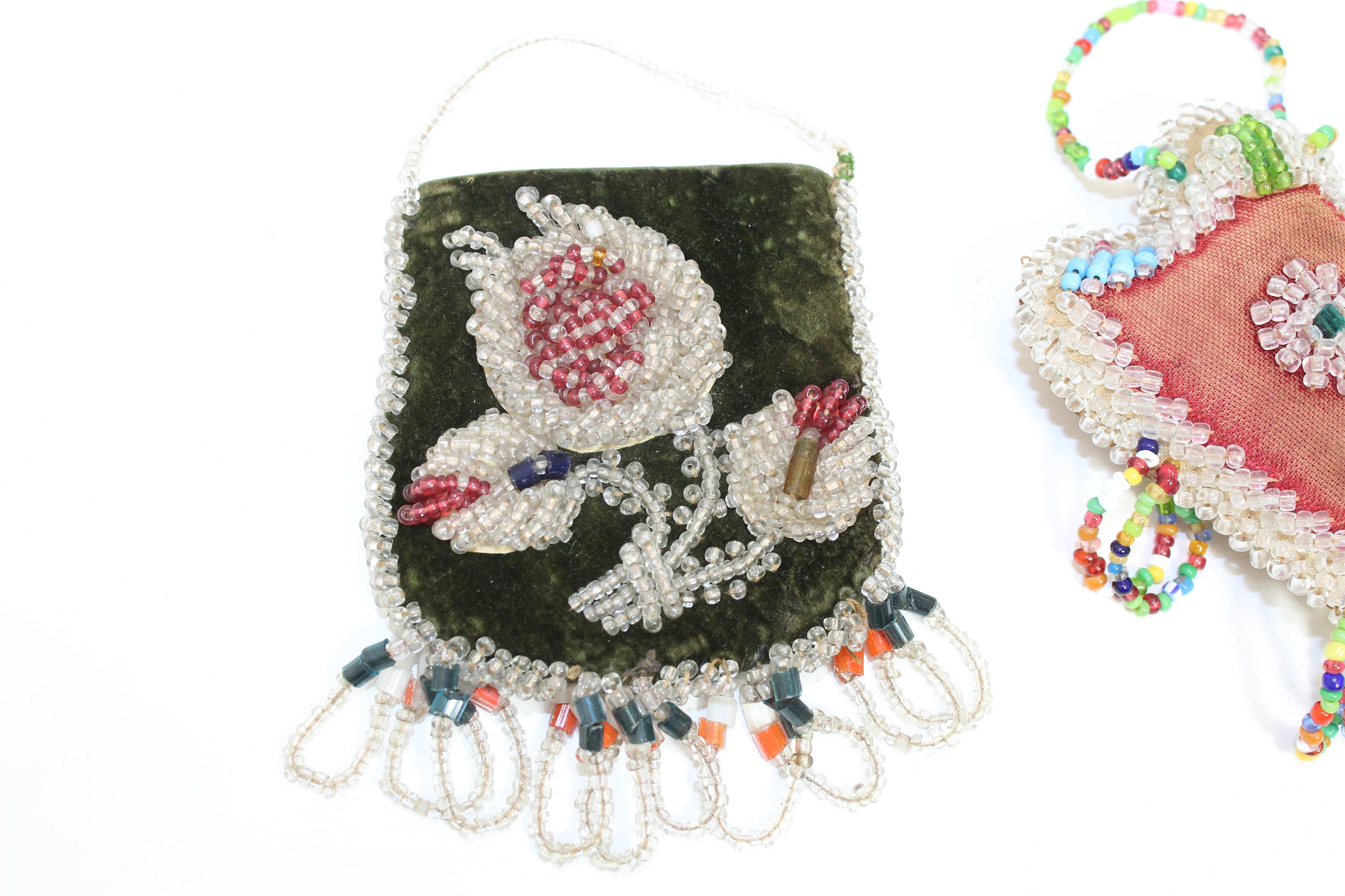 Antigua bolsa de bolso de cuentas de nativos americanos indios iroqueses y  cojín de alfiler de adorno colgante - Etsy México, image size:3000x2000