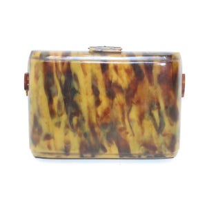 Antique 1920s Art Deco Bakelite clutch bag purse minaudière box compact