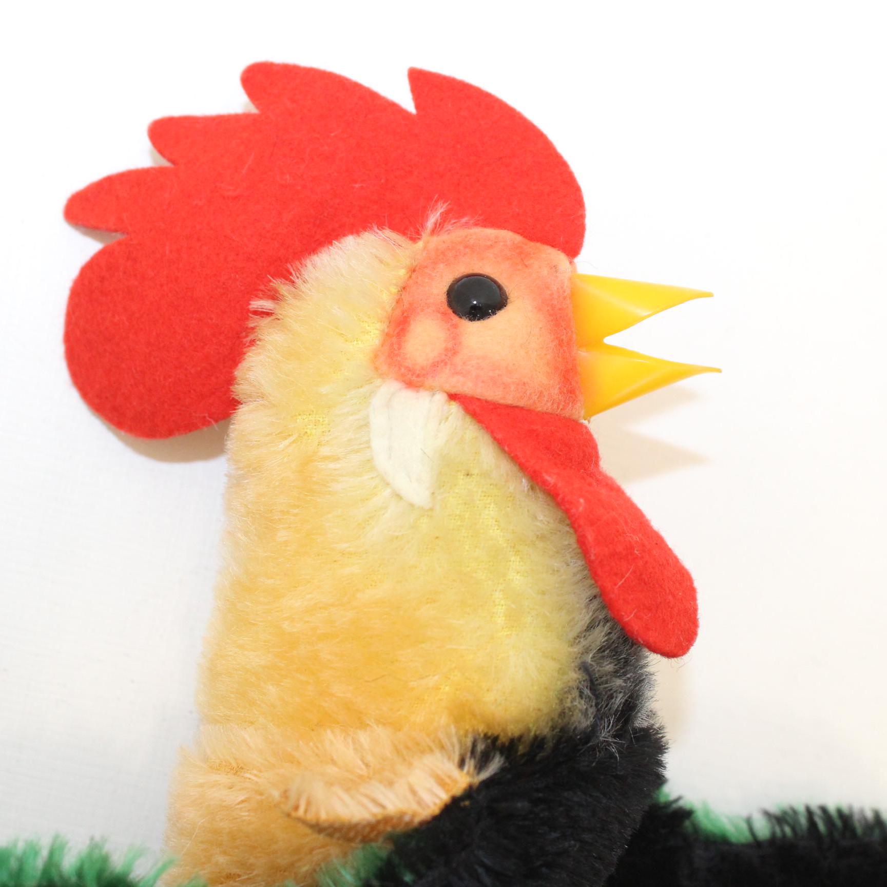 Vintage Steiff Rooster Cockerel Hand Puppet Mohair Bird Chicken